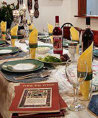 An elegant Seder table